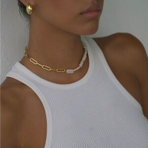 Baroque Pearl Chain Necklace